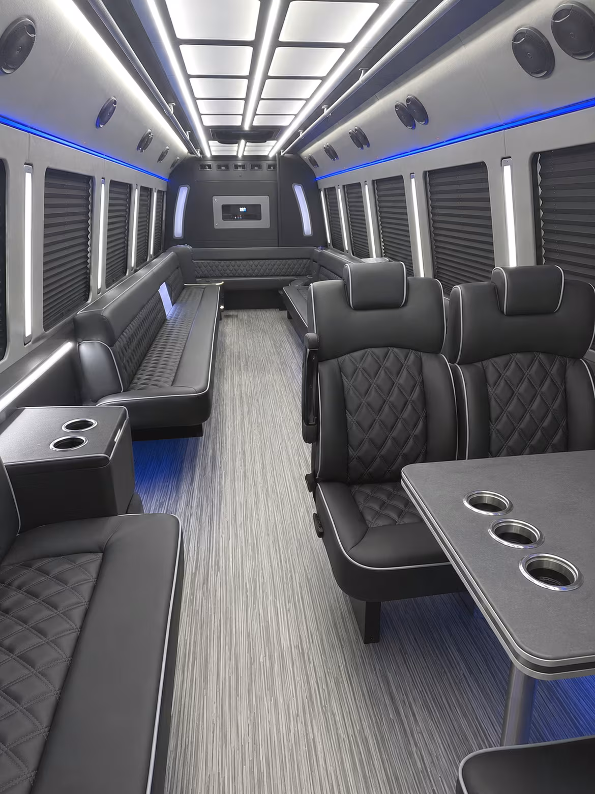 lakeland 25 passenger party bus inside