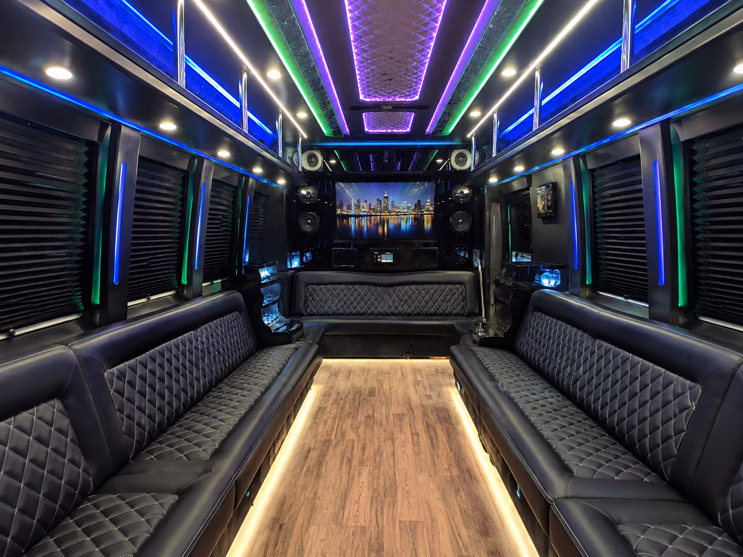 lakeland 25 passenger party bus interior