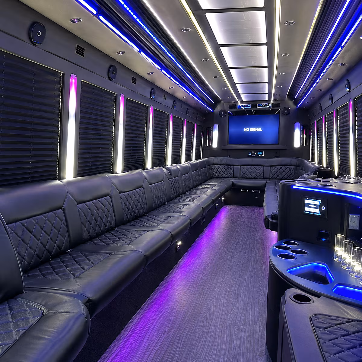 lakeland 30 passenger party bus inside