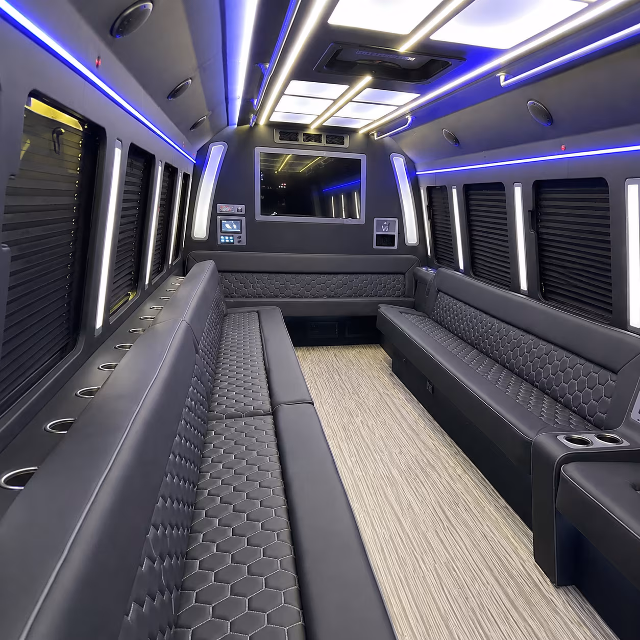 lakeland 40 passenger party bus inside